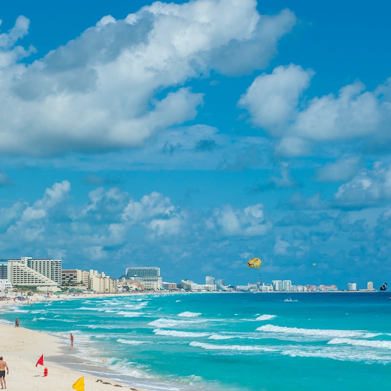 Cancun beach panorama, Mexico.