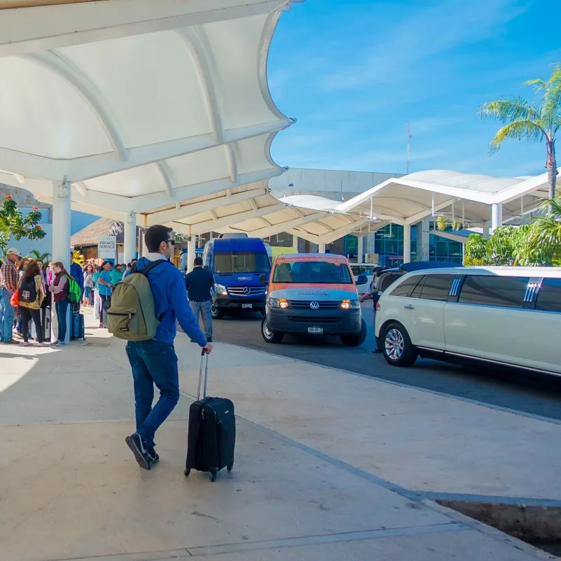 Pick up zone at Cancun airport