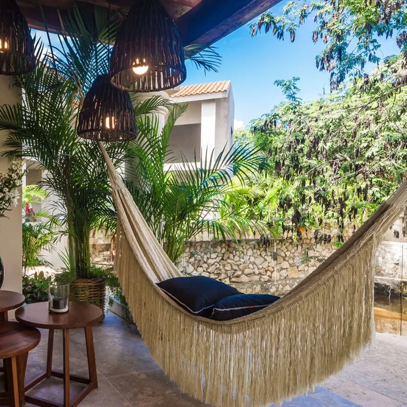 Casa Cenote villa hammock and relaxation area