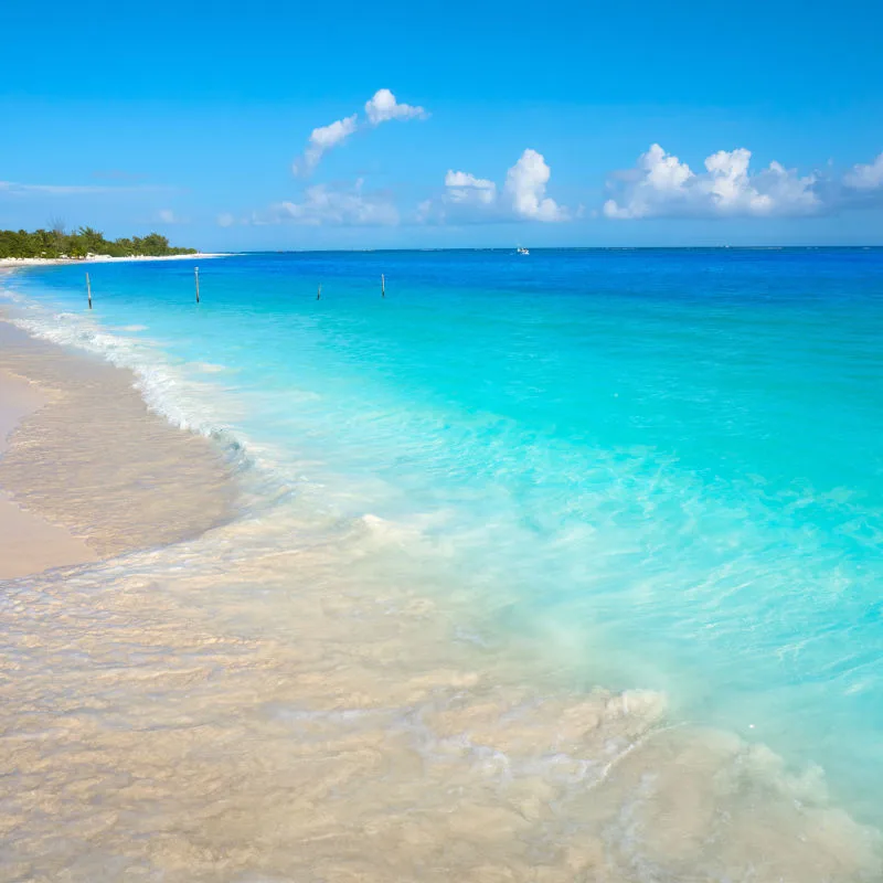 Crystalline water on a Riviera Maya beach with great weather