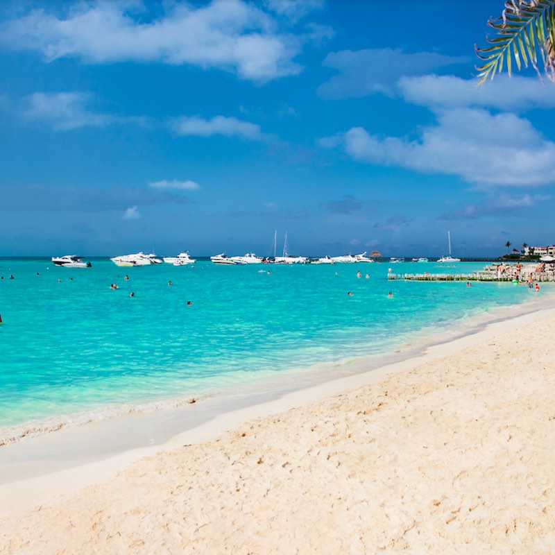 Playa Norte beach on Isla Mujeres island near Cancun in Mexico.