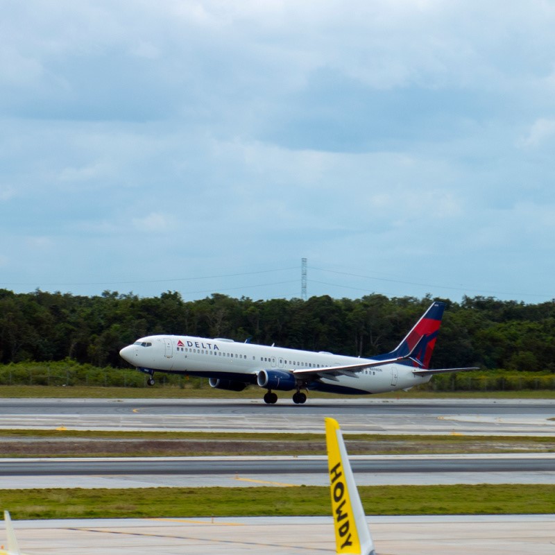 Delta Plane at Cancun International Airport