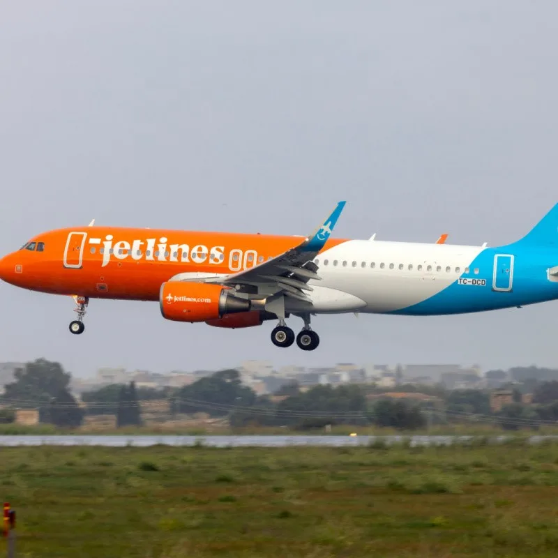 Newly Painted Canada Jetlines Airbus Plane