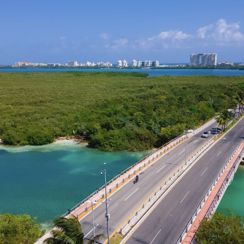 cancun hotel zone distance nature