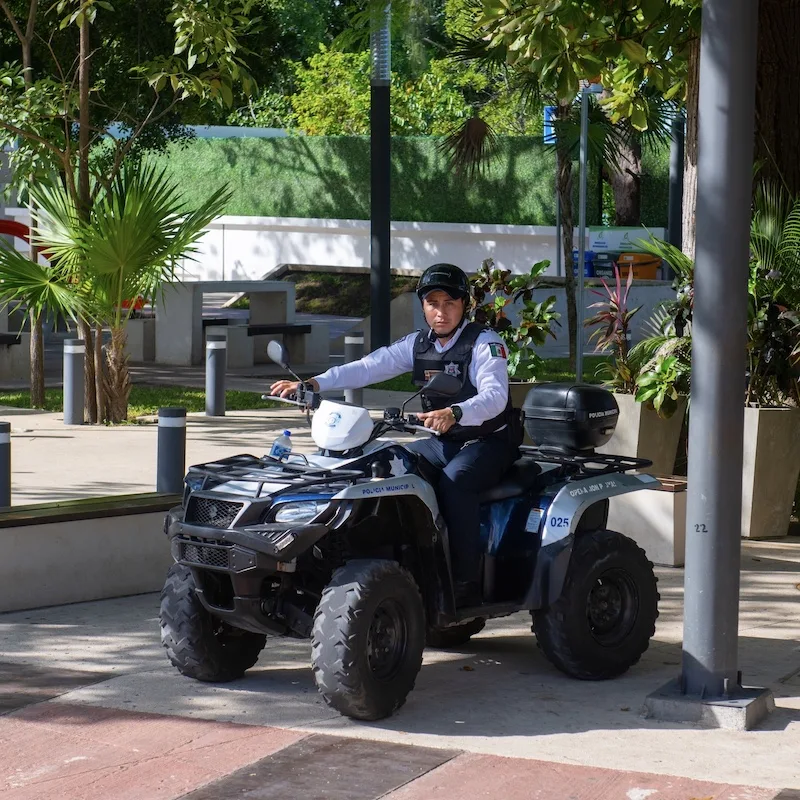 police quad quadbike beach