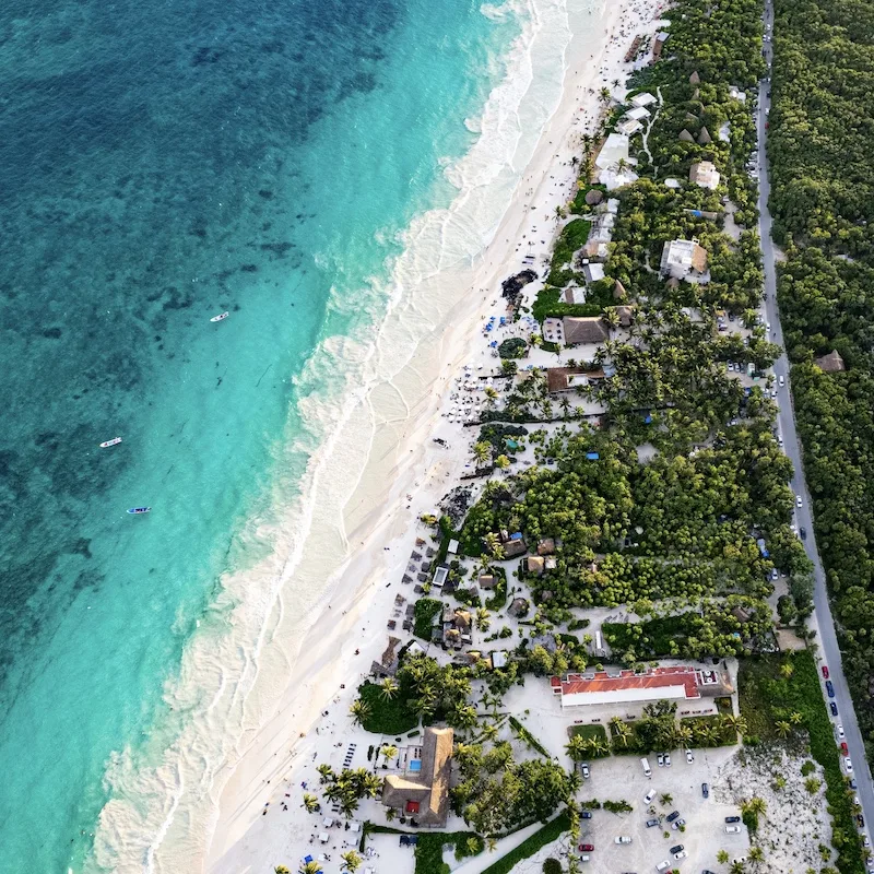 tulum aerial beach