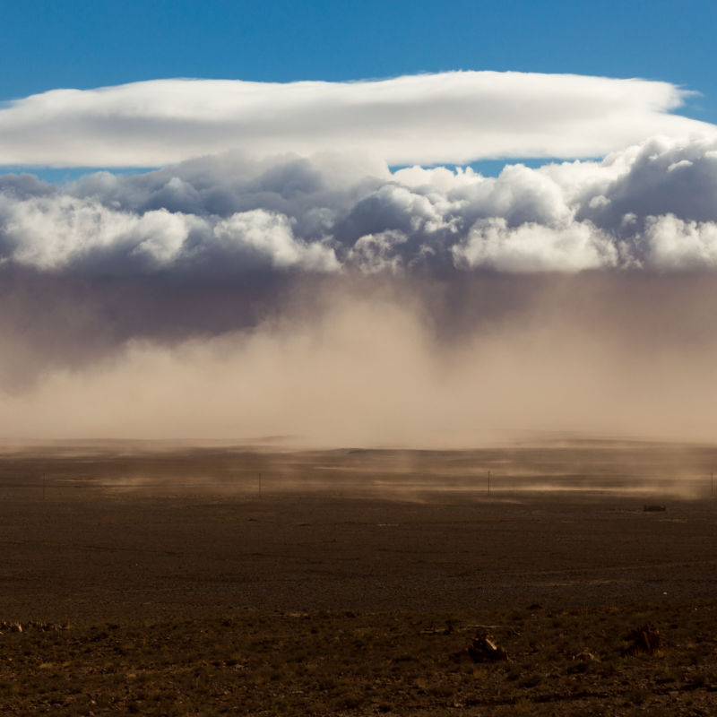 A cloud full of sand originating from the Sahara desert 