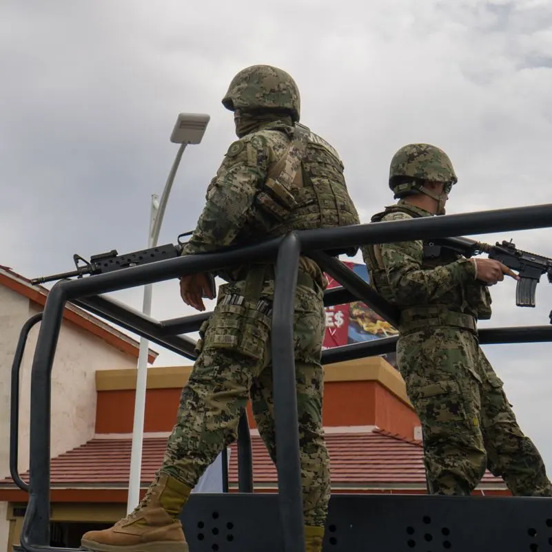 Mexican Marines in a pick up truck