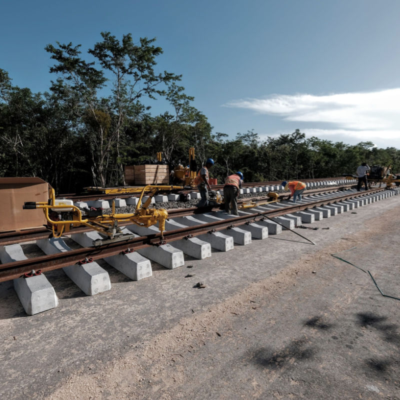 The nearly complete Maya Train track in Mexico