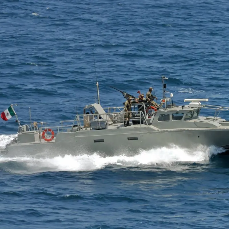 Mexican Naval vessel with sailors aboard 