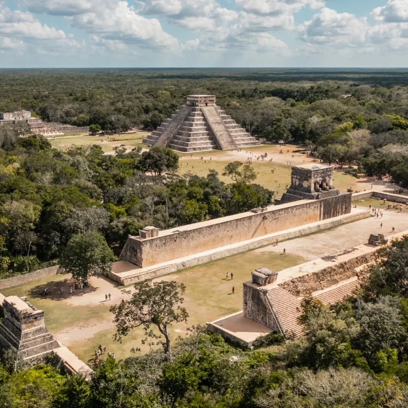 Aerial View of Chichen Itza in Yucatan, Mexico