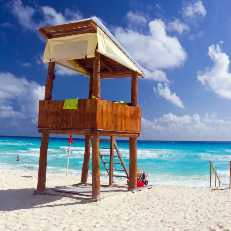 Lifeguard Station on a Beach in Cancun, Mexico