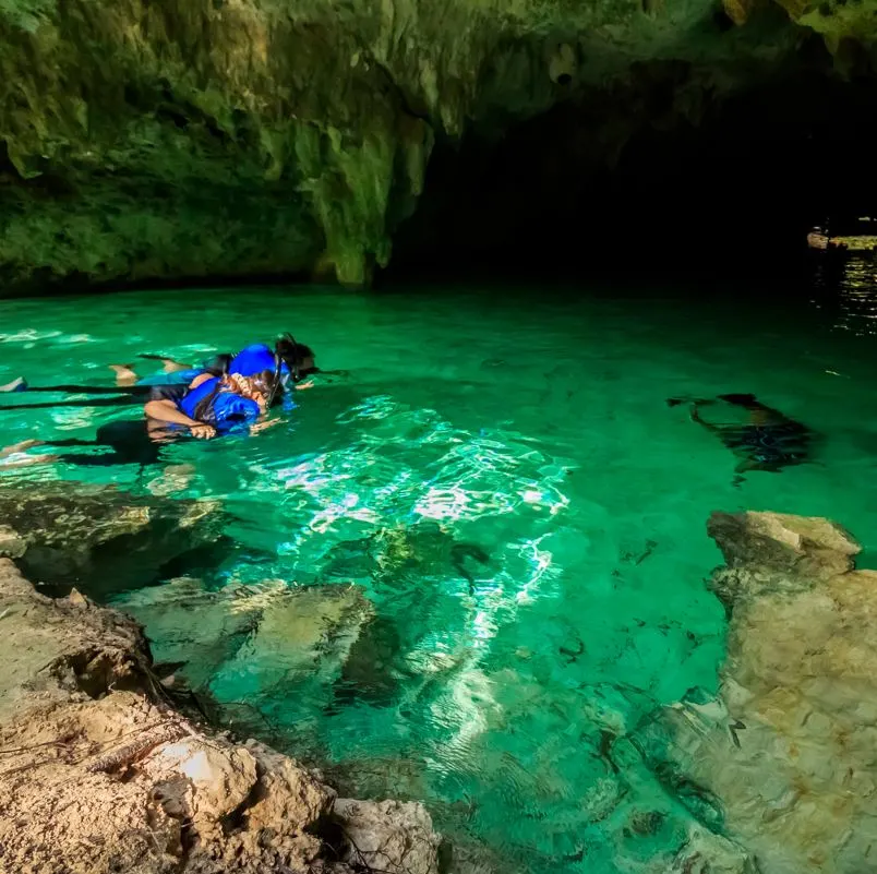 swimming in cenote