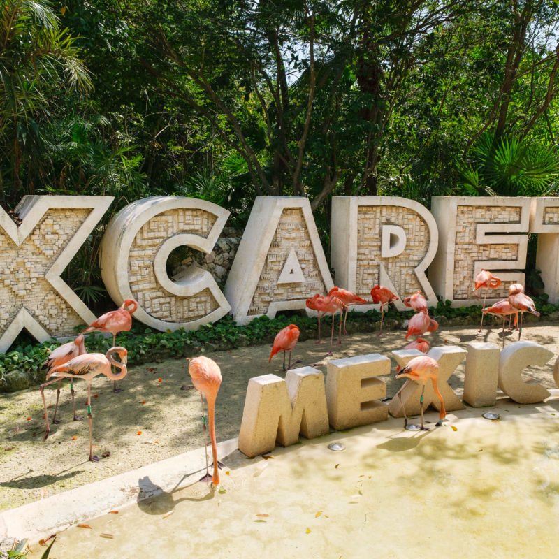 A Xcaret Mexico sign in Quintana Roo