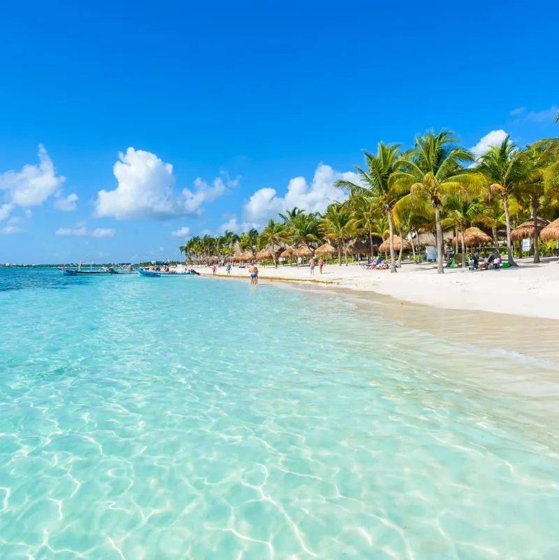 Mexican Caribbean coastal blue waters