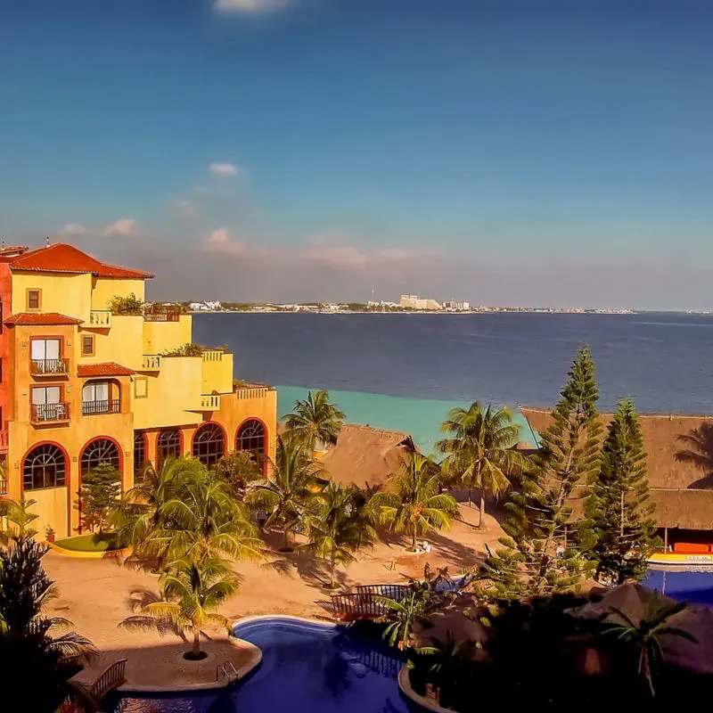 Apartment blocks in the Mexican Caribbean 