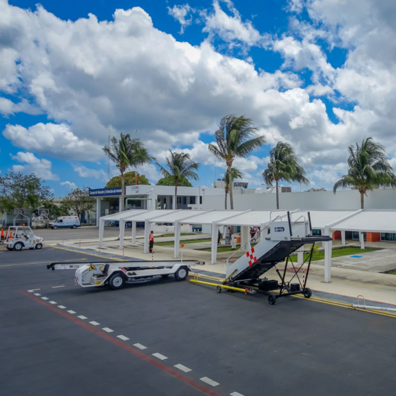 Cloudy day in the beautiful Cozumel International Airport