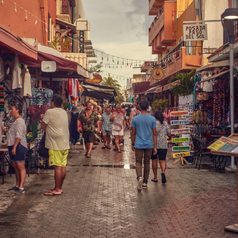 Shopping area in Cancun's beautiful downtown area 