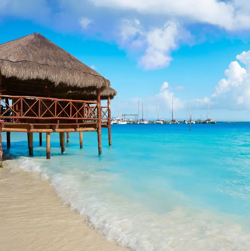 Overwater hut at Playa Maroma