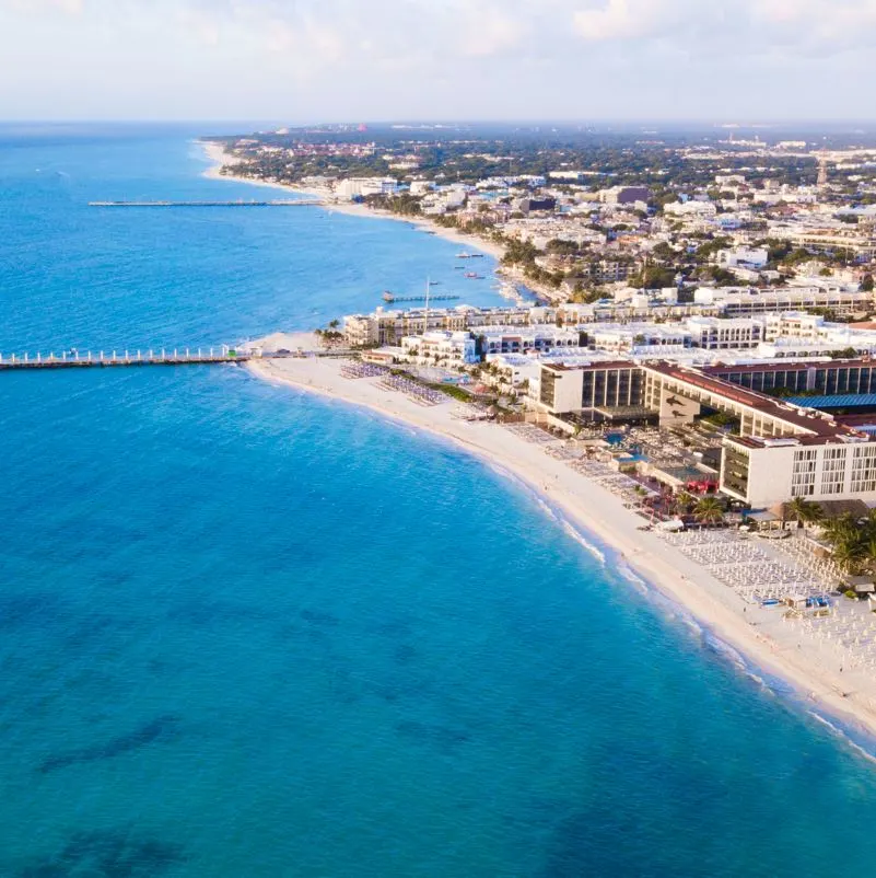 Aerial shot of Playa del Carmen