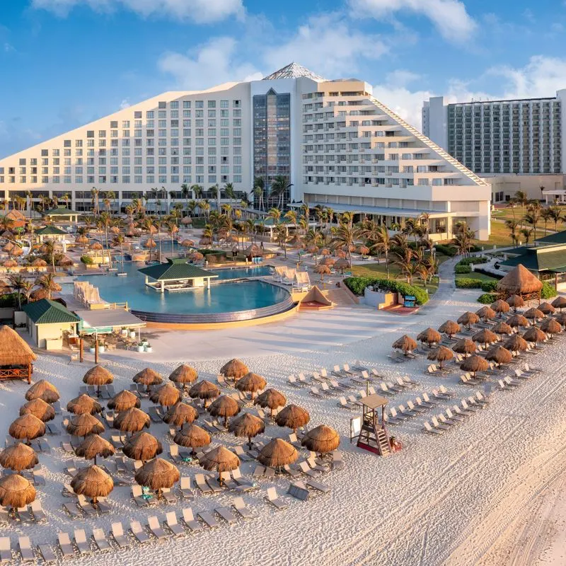 aerial view of resort in cancun