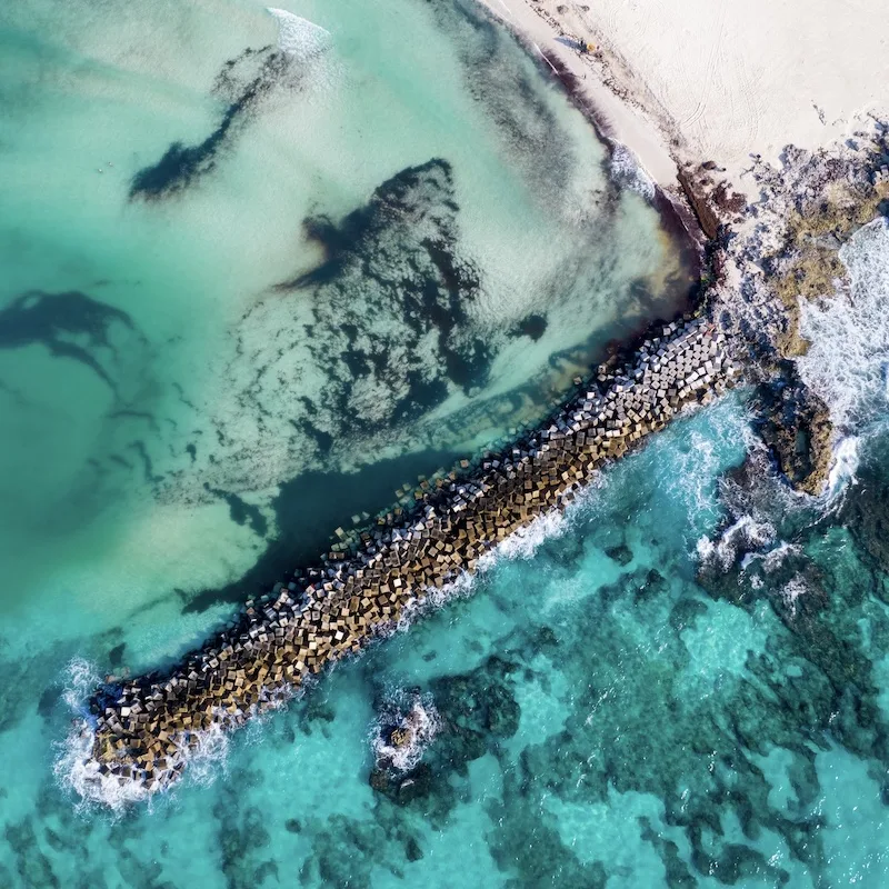 cancun aerial beach shot