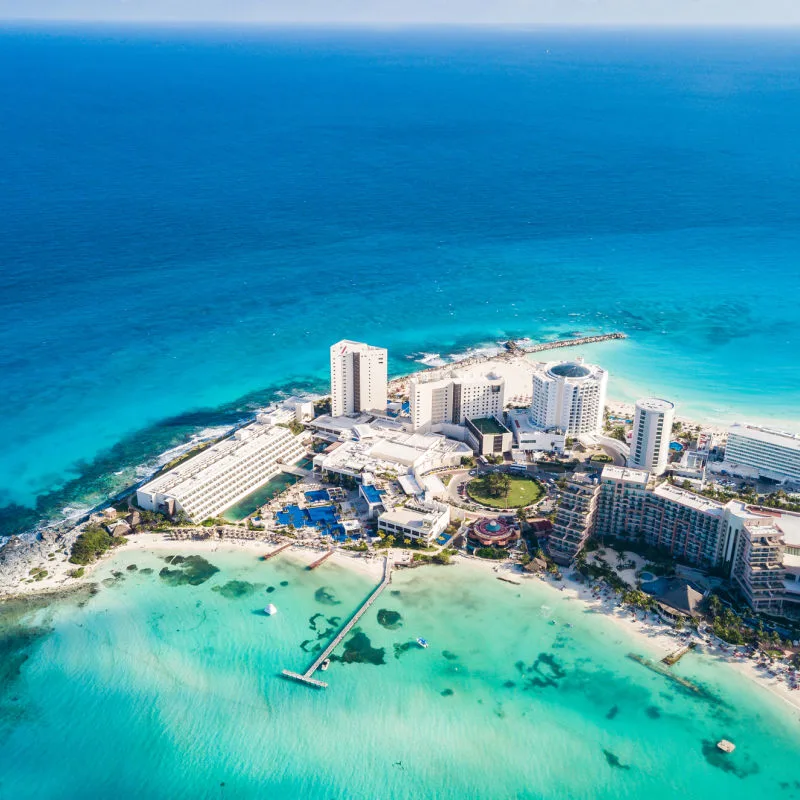 Cancun aerial view