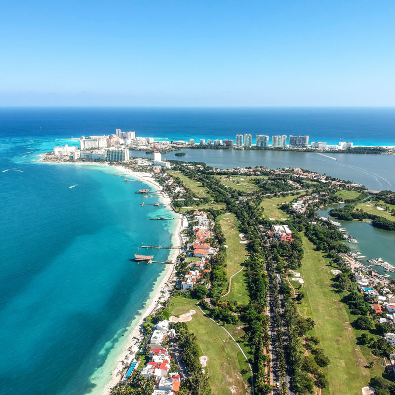 Cancun aerial view