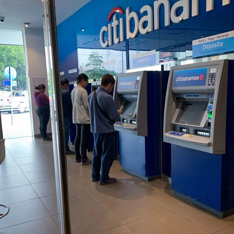 ATM inside a bank in Mexico