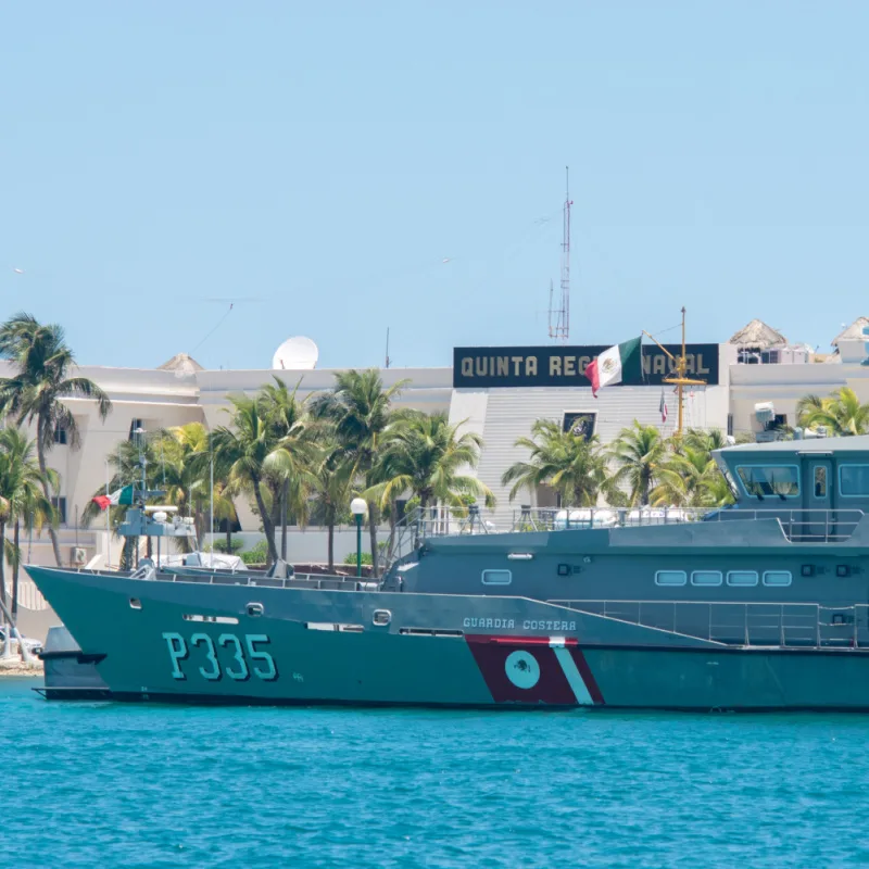 A ship of the Mexican Navy in a Quintana roo port