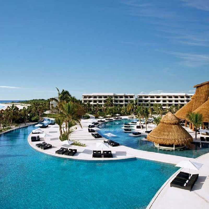 Aerial view of the luxury Secrets Maroma Beach Riviera Cancun