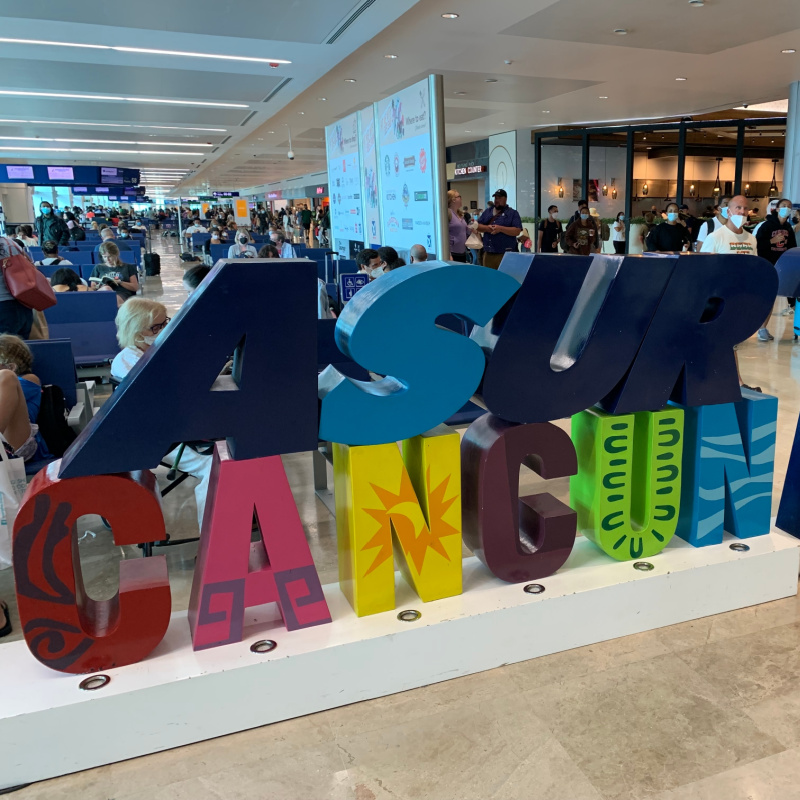 Cancun Airport Sign in Terminal 4