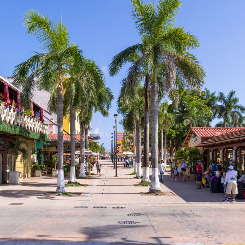 Shops and Tourists in Beautiful Downtown Cozumel