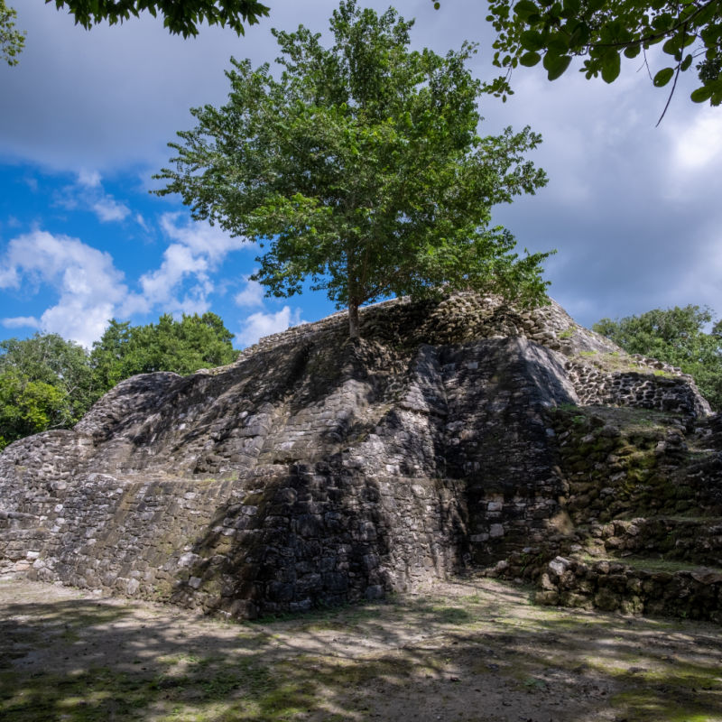 Structure at the Ichkabal Ruins Archeological Site in Bacalar, Mexico
