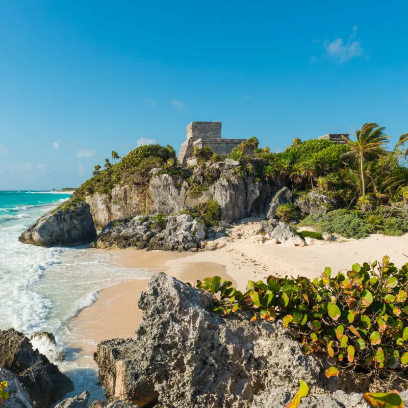 Tulum's famous archeological site and sea