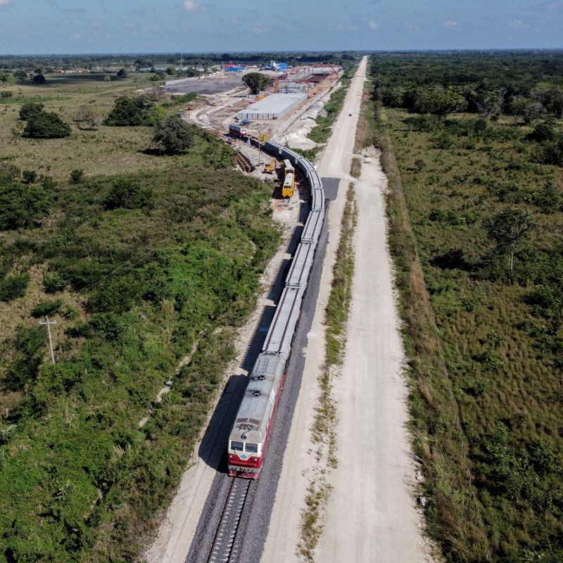 Maya Train Route Going Through the Yucatan Peninsula in Mexico