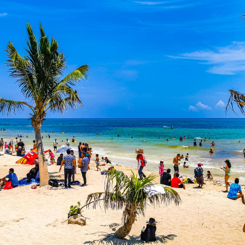 Playa del Carmen Beaches Packed with Tourists