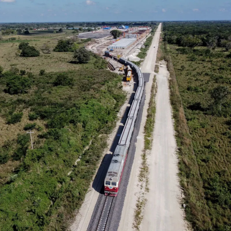 Train Used for Workers Building the Maya Train