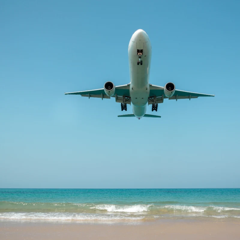 airplane over ocean