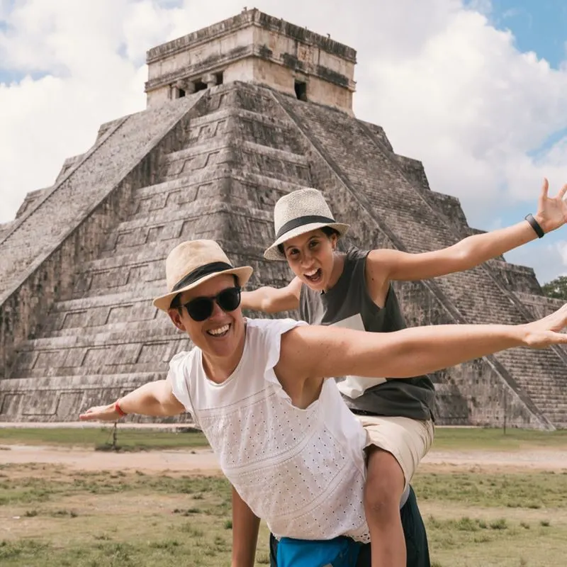 woman-and-daughter-at-chichen-itza