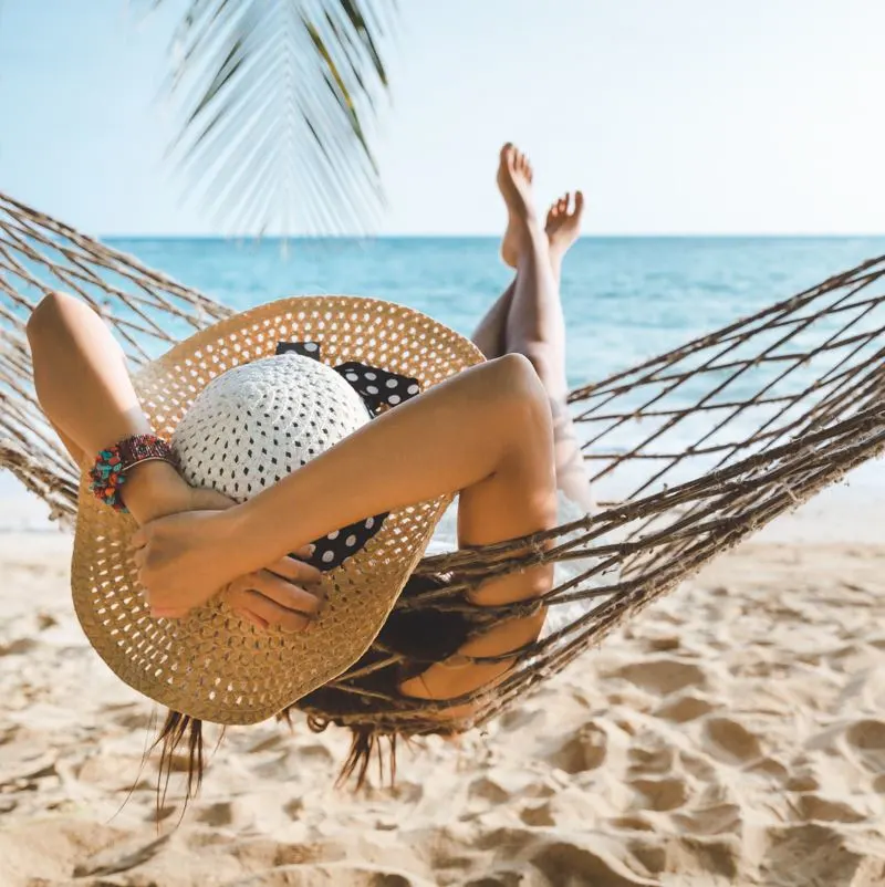 woman in a hammock