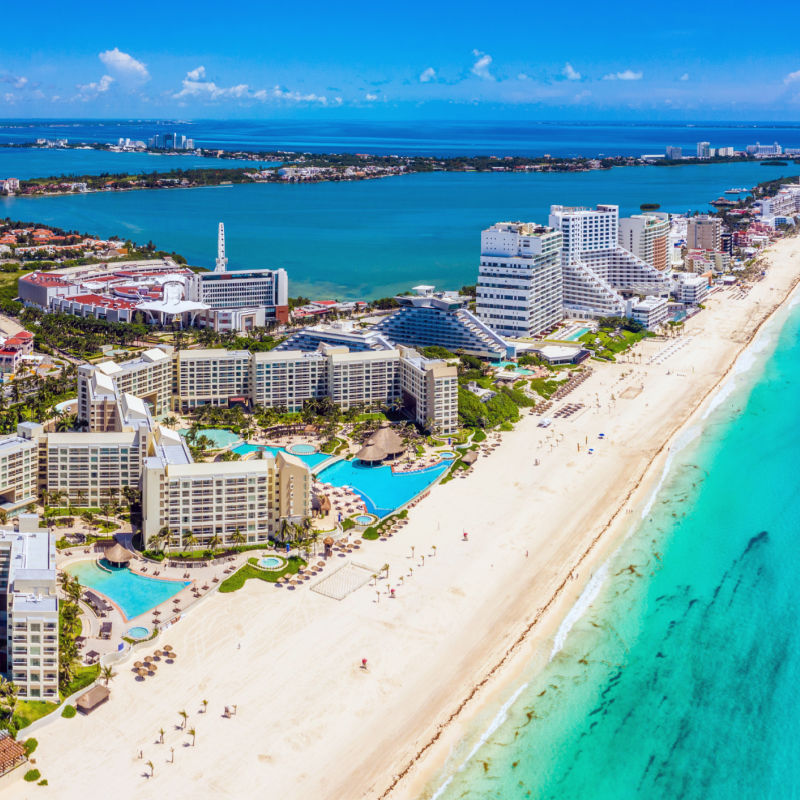Aerial view of cancun