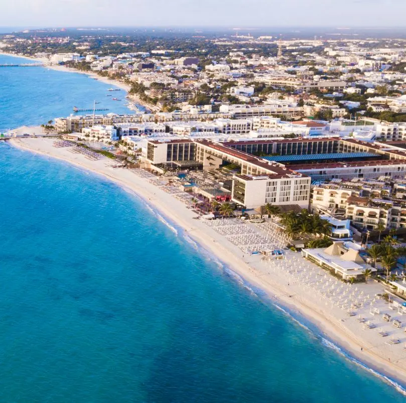 Aerial view of playa del carmen