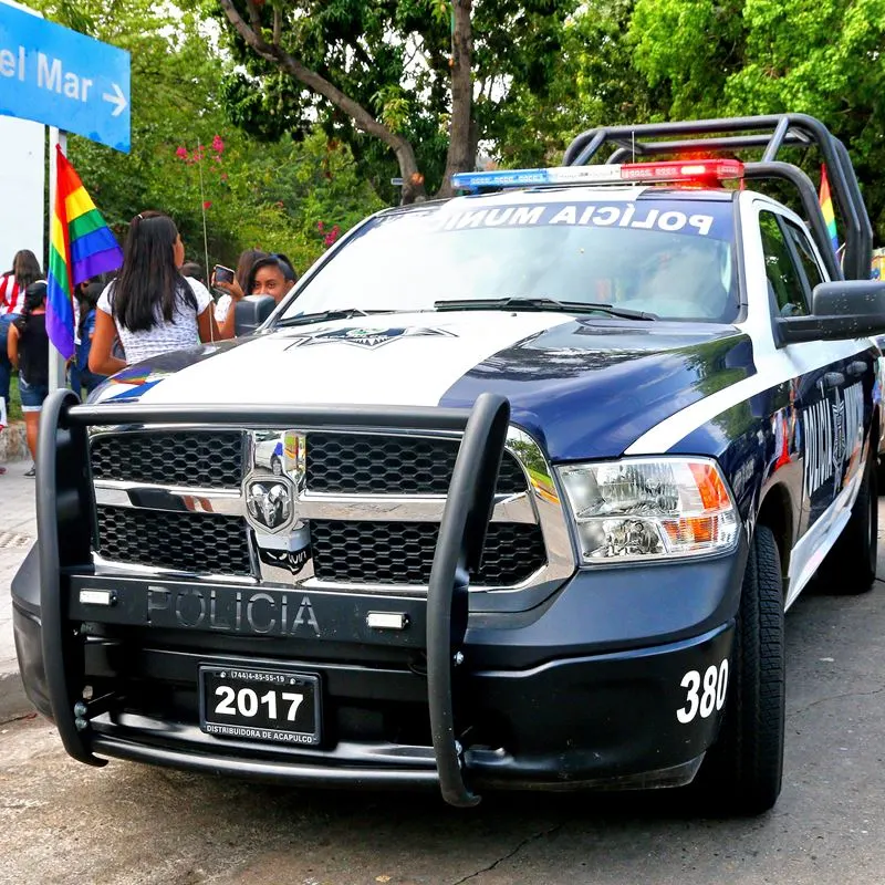 a municipal police vehicle in mexico