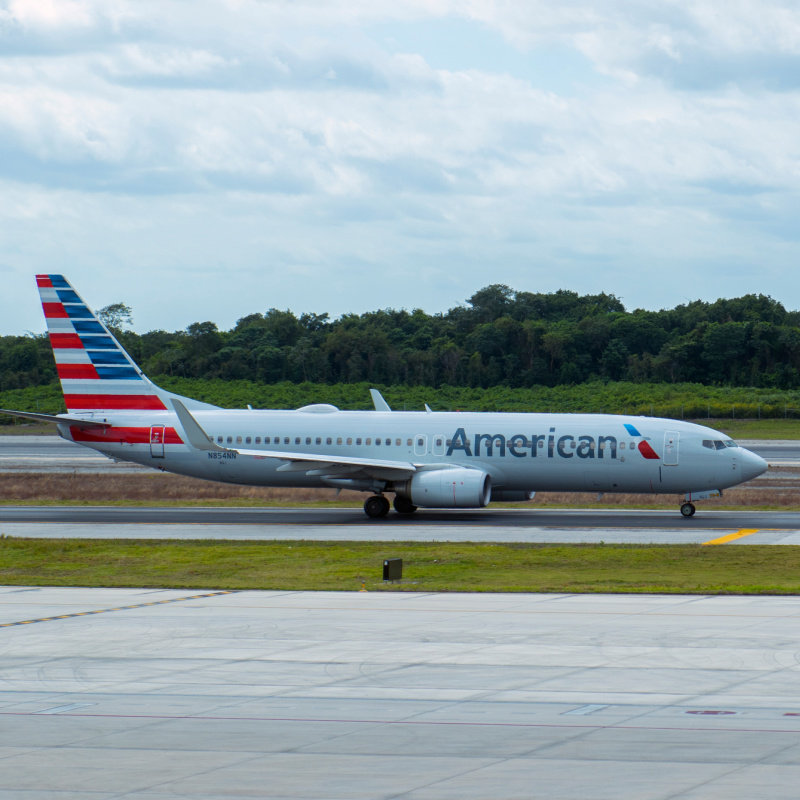 American Airlines Plane at Cancun International Airport
