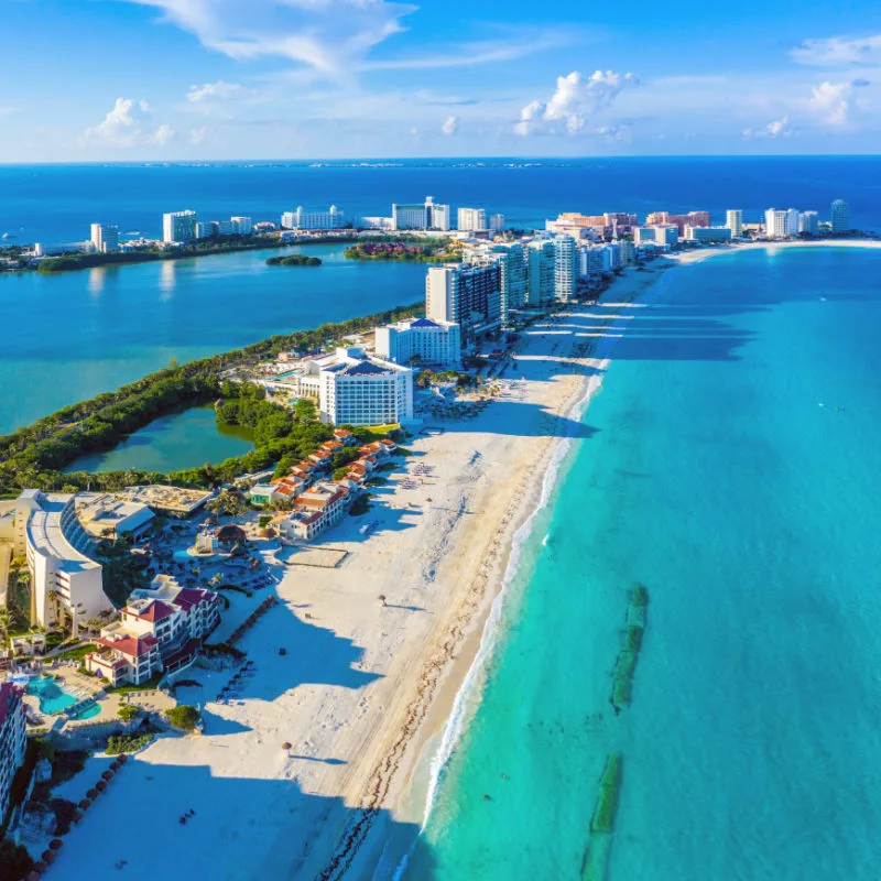 Stunning Aerial View of the Cancun Hotel Zone