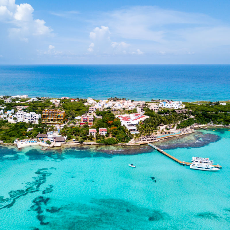 The Island of Isla Mujeres Off of the Coast of Cancun, Mexico