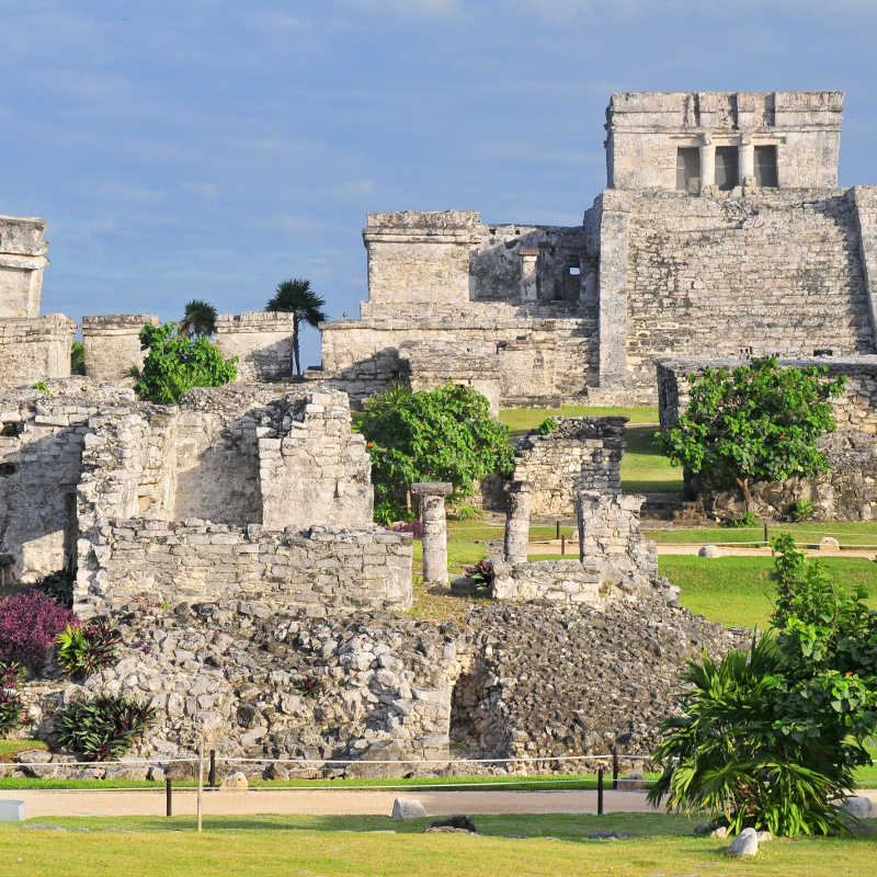 Massive Tulum archeological ruins and temples