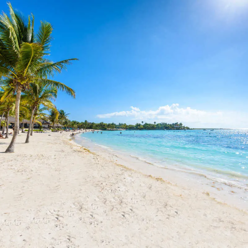 A stunning white sand beach in the mexican caribbean