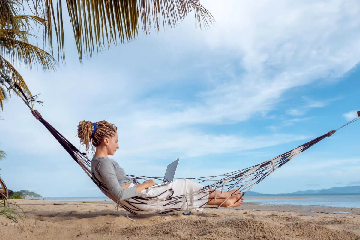 Digital nomad in the mexican caribbean